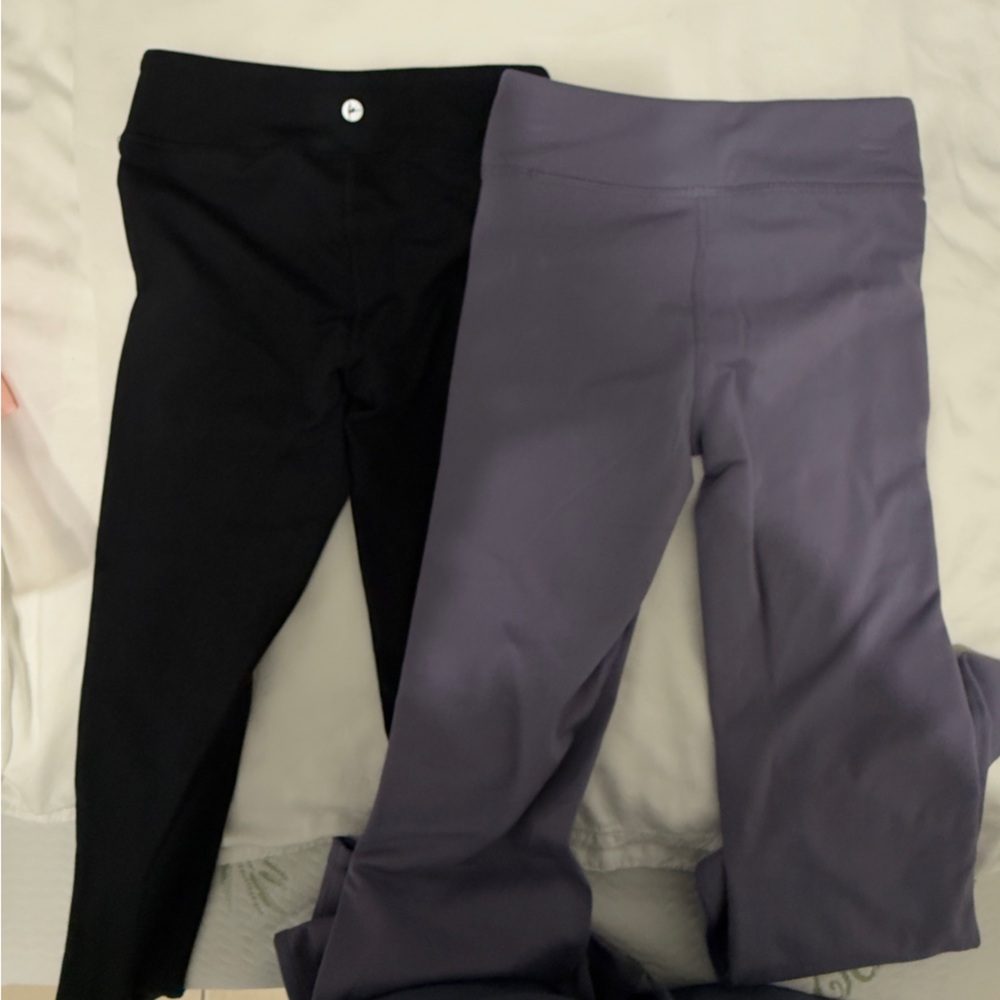 90 Degree By Reflex Lavender and Black Leggings size 10 - Picture 3 of 4
